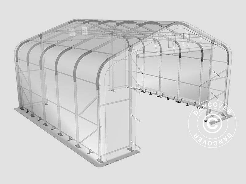 Lagertelt PRO 6x6x3,7m, PE, Grå - Image 14
