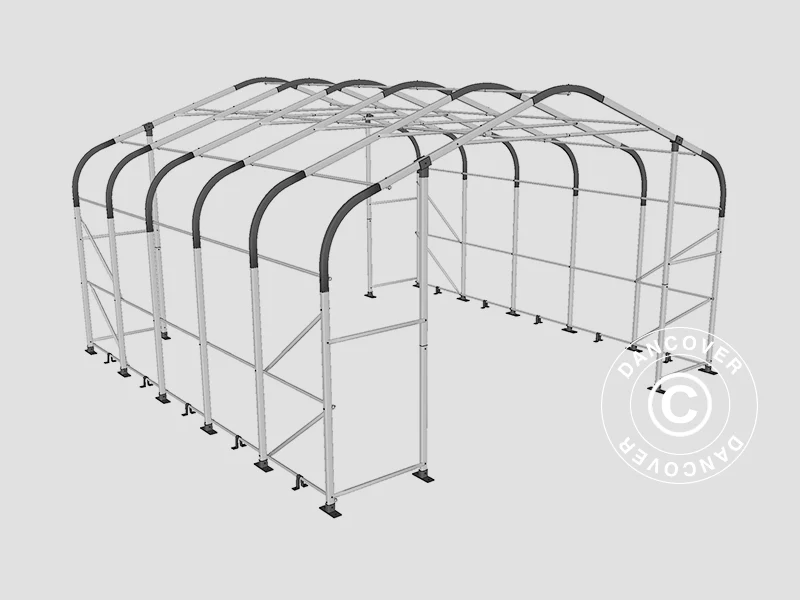 Lagertelt PRO 6x6x3,7m, PE, Grå - Image 7