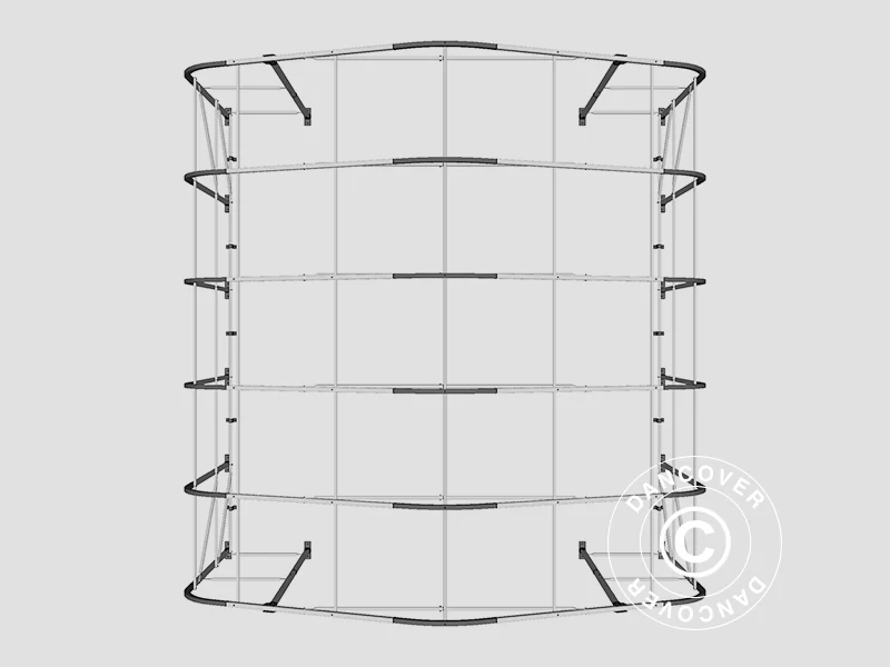 Lagertelt PRO 6x6x3,7m, PE, Grå - Image 8