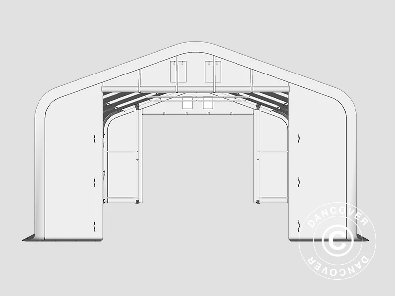 Lagertelt PRO 6x6x3,7m PVC, Grå - Image 16