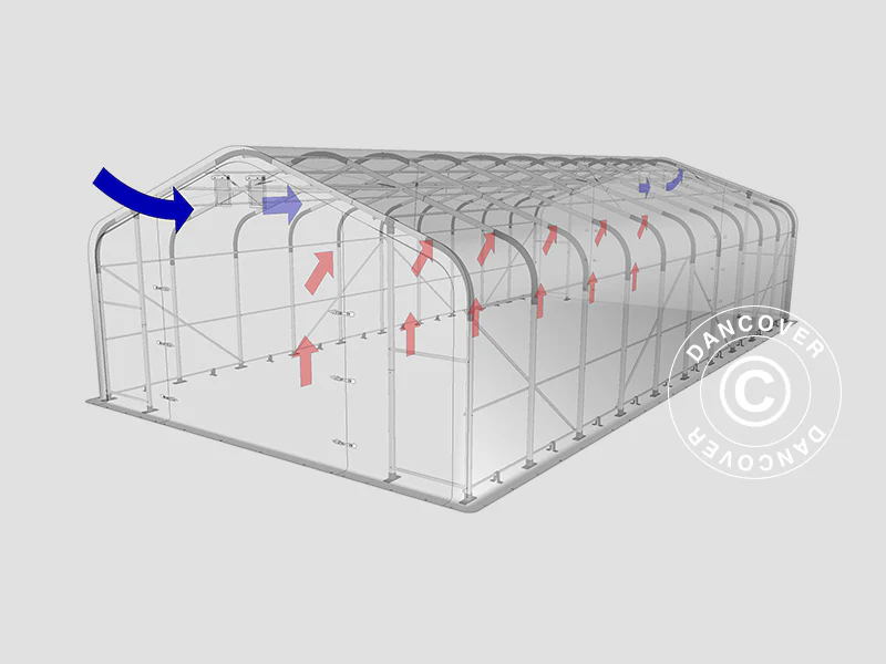 Lagertelt PRO 7x14x3,8m PVC m/hvitt takpanel, Grå - Image 15