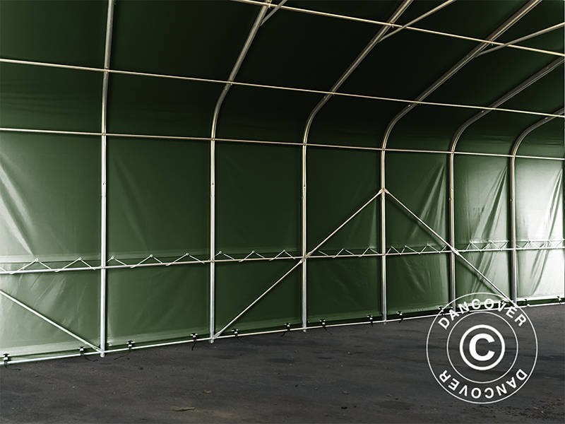 Lagertelt PRO 7x14x3,8m PVC m/hvitt takpanel, Grønn - Image 10