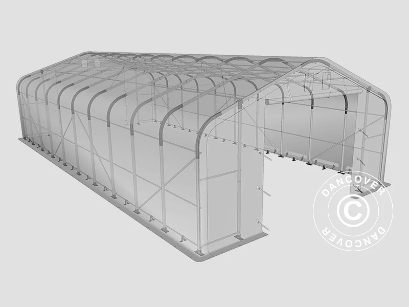 Lagertelt PRO 7x14x3,8m PVC m/hvitt takpanel, Grønn - Image 13