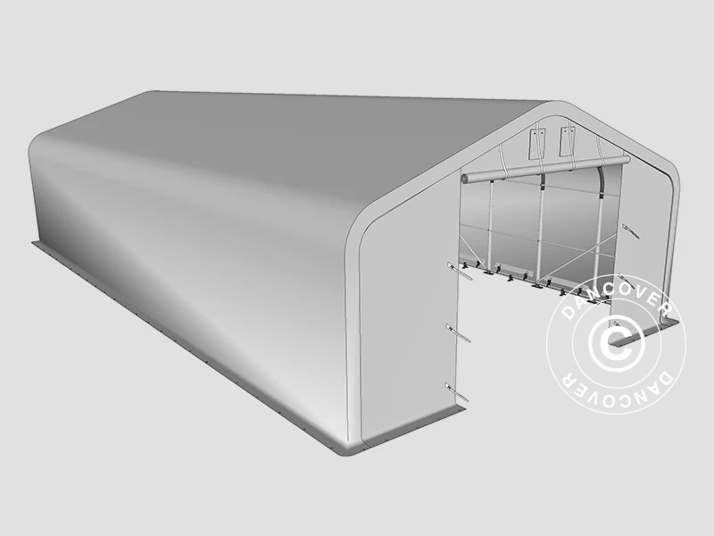Lagertelt PRO 7x14x3,8m PVC m/hvitt takpanel, Grønn - Image 17