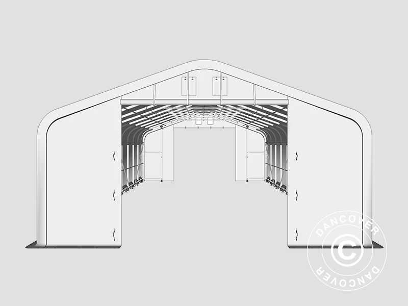Lagertelt PRO 7x14x3,8m PVC m/hvitt takpanel, Grønn - Image 18