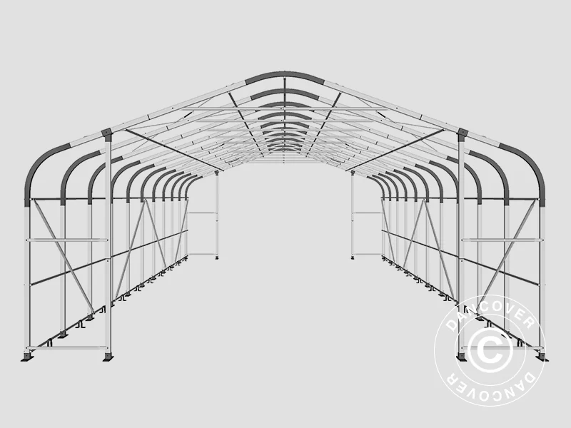 Lagertelt PRO 7x14x3,8m PVC m/hvitt takpanel, Grønn - Image 21