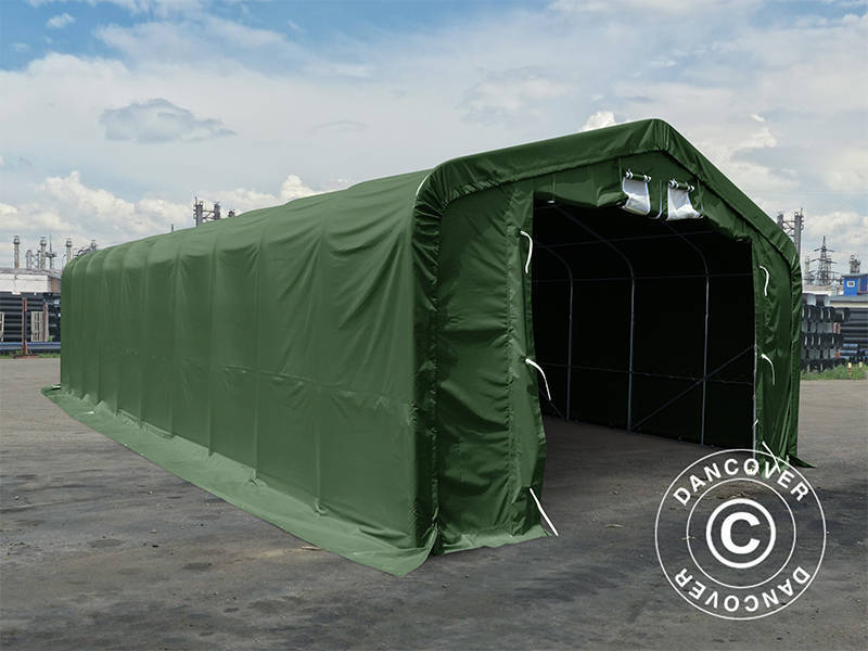 Lagertelt PRO 7x14x3,8m PVC m/hvitt takpanel, Grønn - Image 3