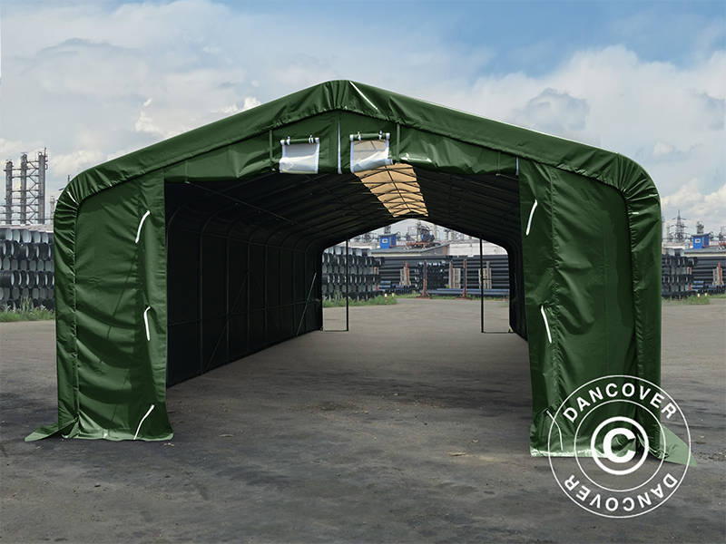 Lagertelt PRO 7x14x3,8m PVC m/hvitt takpanel, Grønn - Image 5