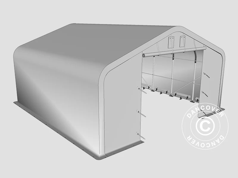 Lagertelt PRO 7x7x3,8m PVC m/hvitt takpanel, Grå - Image 15