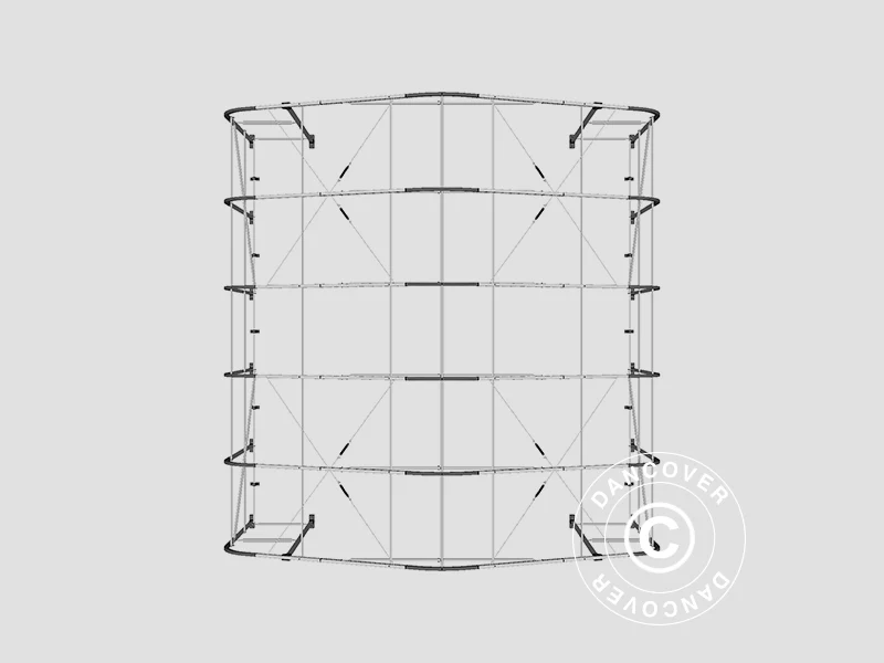 Lagertelt PRO 7x7x3,8m PVC m/hvitt takpanel, Grå - Image 18