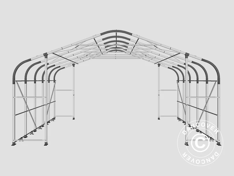 Lagertelt PRO 7x7x3,8m PVC m/hvitt takpanel, Grå - Image 19