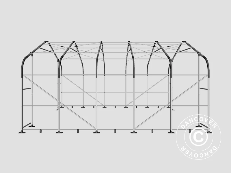Lagertelt PRO 7x7x3,8m PVC m/hvitt takpanel, Grå - Image 20