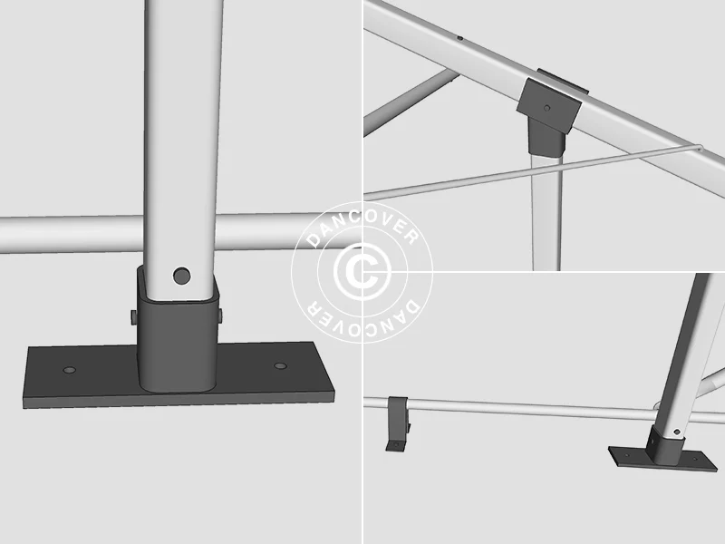 Lagertelt PRO 7x7x3,8m PVC m/hvitt takpanel, Grå - Image 21