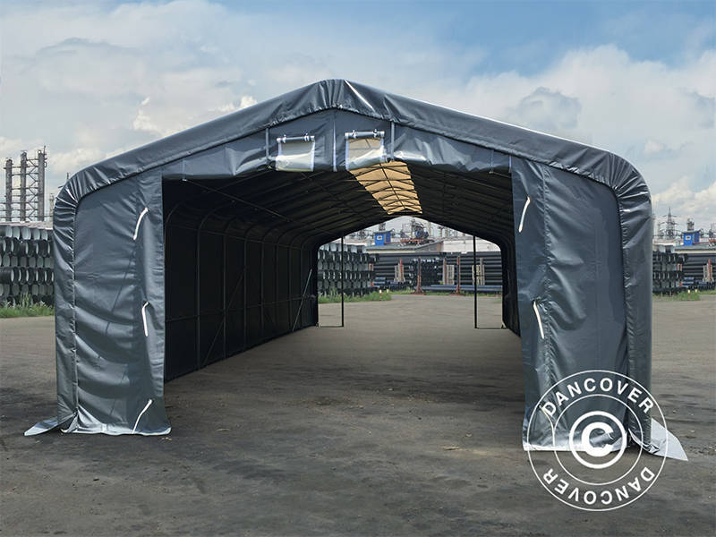 Lagertelt PRO 7x7x3,8m PVC m/hvitt takpanel, Grå - Image 3