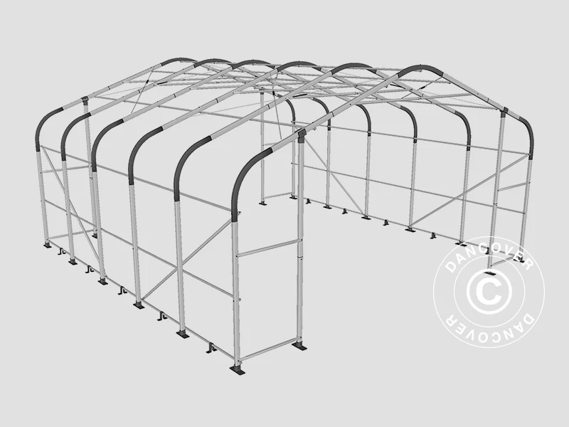 Lagertelt PRO 7x7x3,8m PVC m/hvitt takpanel, Grønn - Image 16