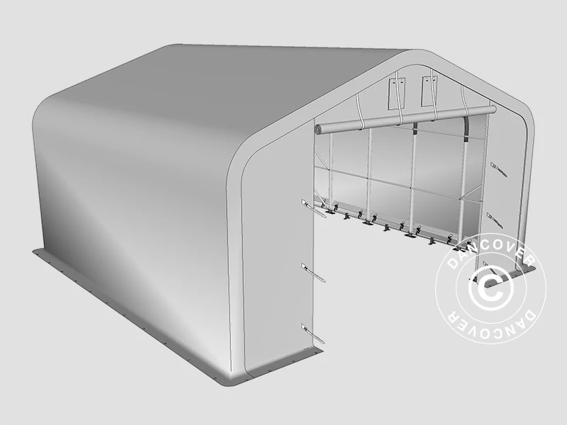 Lagertelt PRO 8x12x5,2m PVC hvitt takpanel, Grønn - Image 14