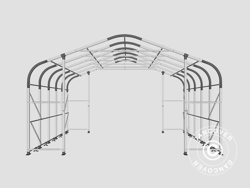 Lagertelt PRO 8x12x5,2m PVC hvitt takpanel, Grønn - Image 18