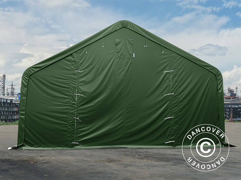 Lagertelt PRO 8x12x5,2m PVC hvitt takpanel, Grønn - Image 3
