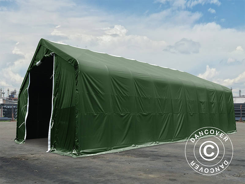 Lagertelt PRO 8x12x5,2m PVC hvitt takpanel, Grønn - Image 5