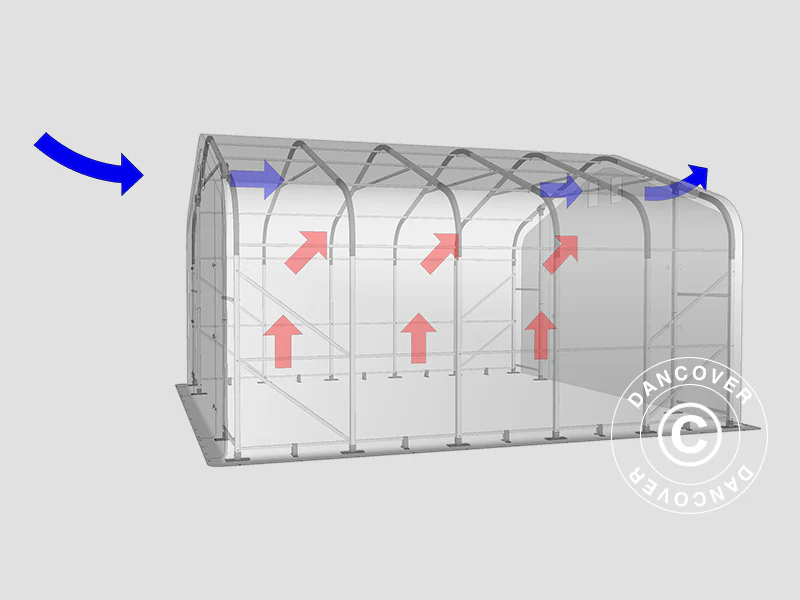 Lagertelt PRO 8x12x5,2m PVC hvitt takpanel, Grønn - Image 9