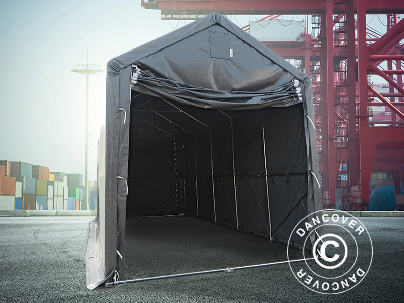 Lagertelt PRO XL 3,5x8x3,3x3,94m, PVC, Grå - Image 5