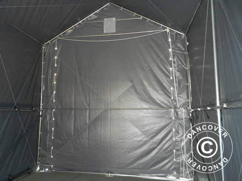 Lagertelt PRO XL 3,5x8x3,3x3,94m, PVC, Grå - Image 9