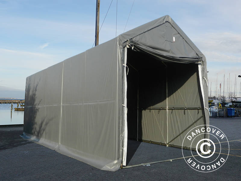 Lagertelt PRO XL 4x10x3,5x4,59m, PVC, Grå - Image 11