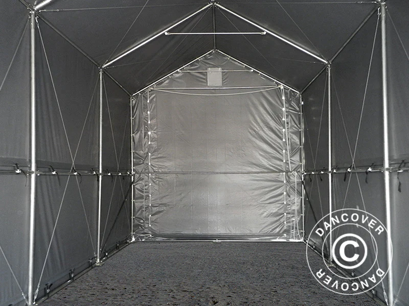 Lagertelt PRO XL 4x10x3,5x4,59m, PVC, Grå - Image 12