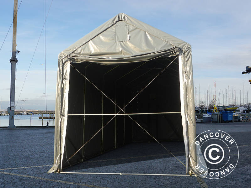 Lagertelt PRO XL 4x10x3,5x4,59m, PVC, Grå - Image 13