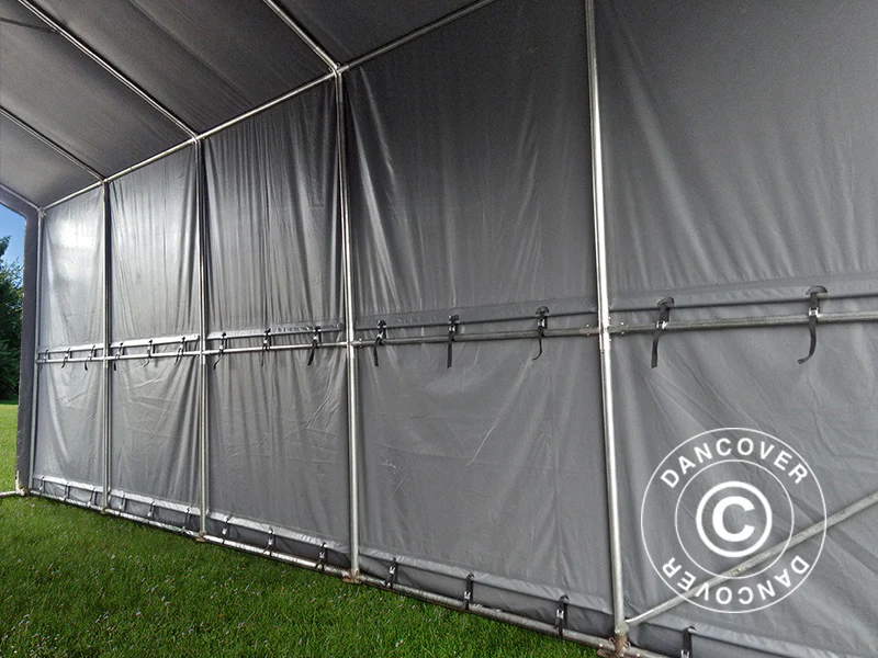 Lagertelt PRO XL 4x10x3,5x4,59m, PVC, Grå - Image 14