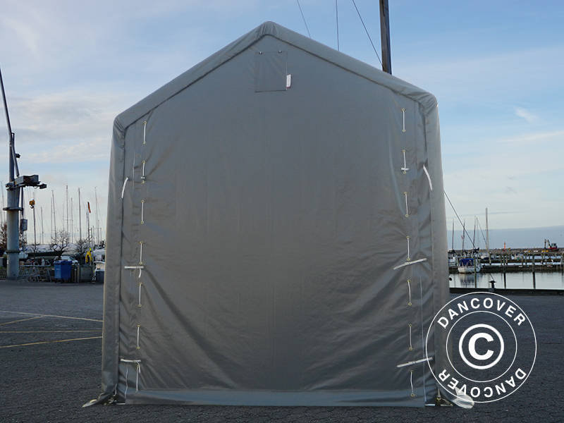 Lagertelt PRO XL 4x10x3,5x4,59m, PVC, Grå - Image 8