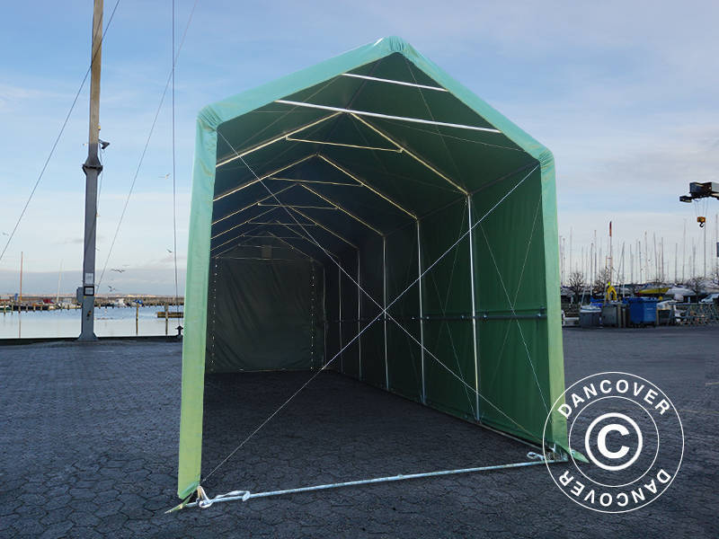 Lagertelt PRO XL 4x10x3,5x4,59m, PVC, Grønn - Image 4