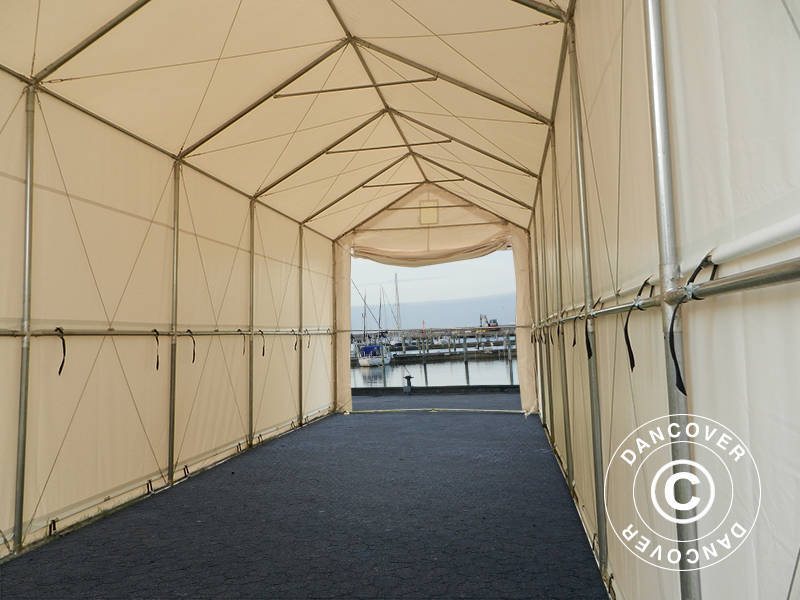 Lagertelt PRO XL 4x10x3,5x4,59m, PVC, Hvit - Image 6