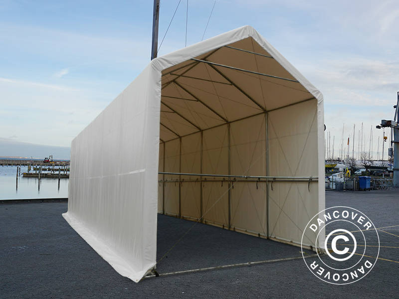 Lagertelt PRO XL 4x10x3,5x4,59m, PVC, Hvit - Image 9