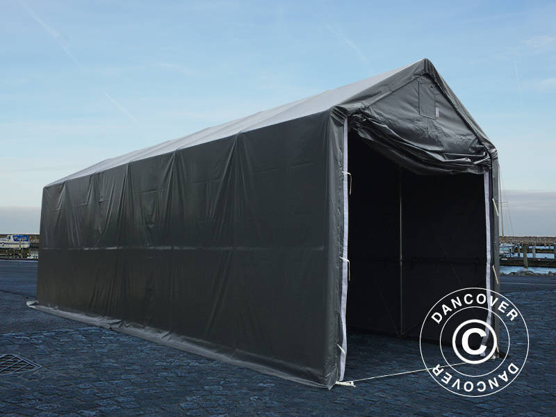 Lagertelt PRO XL 4x12x3,5x4,59m, PVC, Grå - Image 2