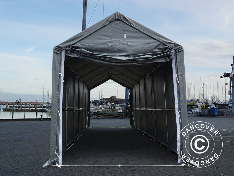 Lagertelt PRO XL 4x12x3,5x4,59m, PVC, Grå - Image 3