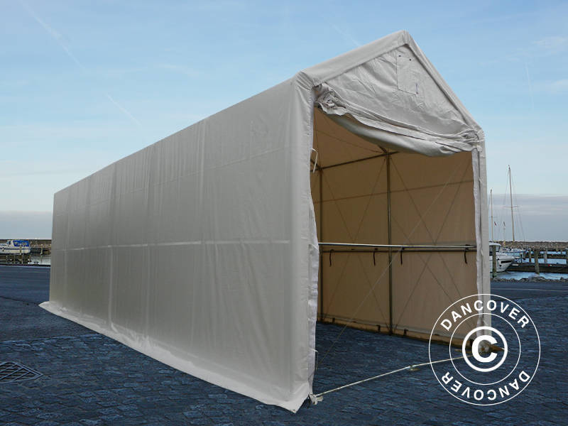 Lagertelt PRO XL 4x12x3,5x4,59m, PVC, Hvit - Image 3