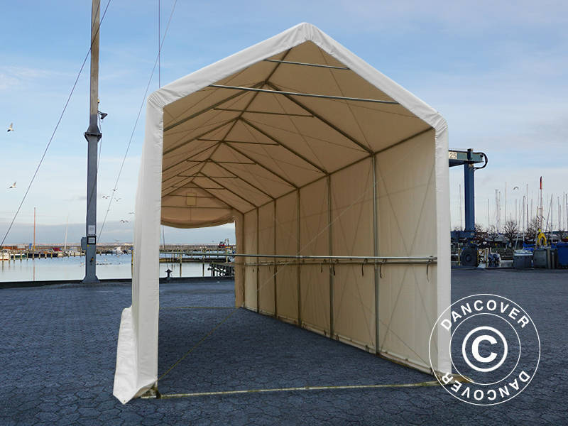 Lagertelt PRO XL 4x12x3,5x4,59m, PVC, Hvit - Image 4