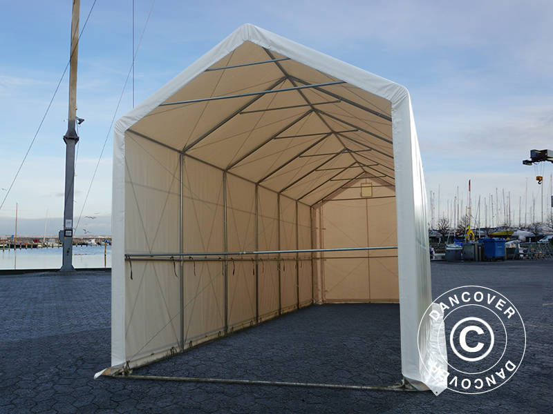 Lagertelt PRO XL 4x12x3,5x4,59m, PVC, Hvit - Image 7