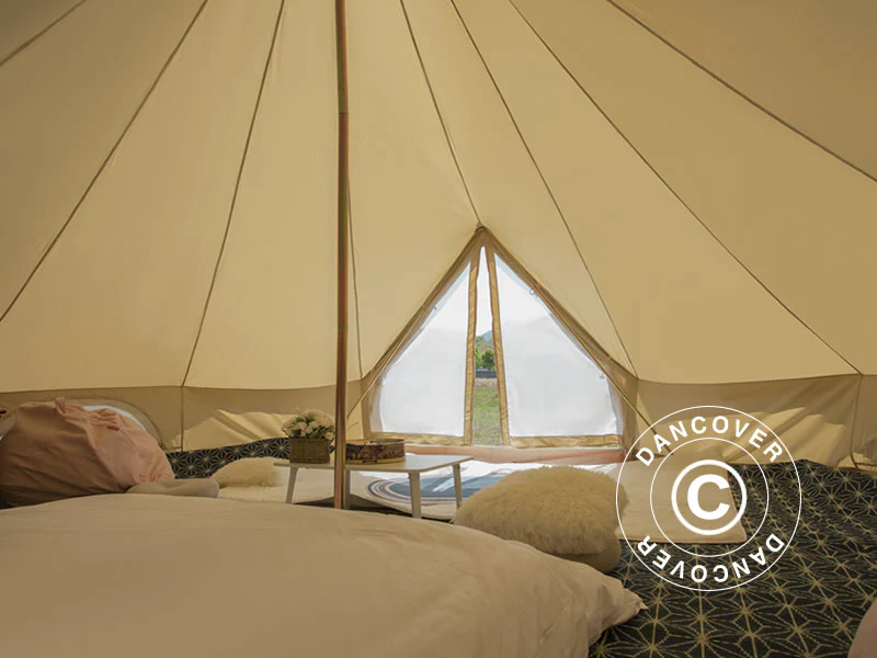 Lavvo til glamping, TentZing® 4x4m, 4 personer, Sandfarget - Image 6