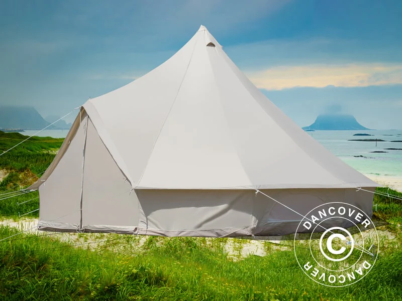 Lavvo til glamping, TentZing® 5x5m, 6 personer, Sandfarget - Image 4