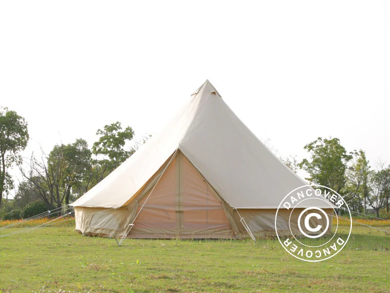 Lavvo til glamping, TentZing® 7x7m, 10 personer, Sandfarget - Image 4