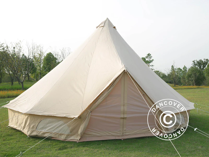 Lavvo til glamping, TentZing® 7x7m, 10 personer, Sandfarget - Image 5