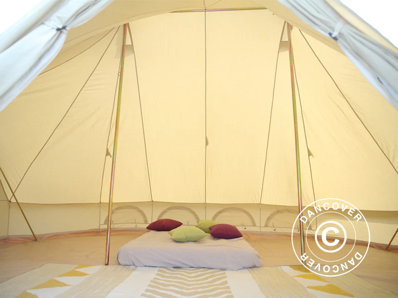 Lavvo til glamping, TentZing® 4x6m, 12 personer, Sandfarget - Image 6