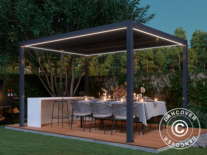 LED lyslist til San Pablo pergola 4x4m, 4 stk., Varmhvit - Image 2