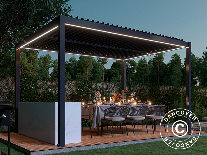 LED lyslist til San Pablo pergola 4x4m, 4 stk., Varmhvit - Image 3