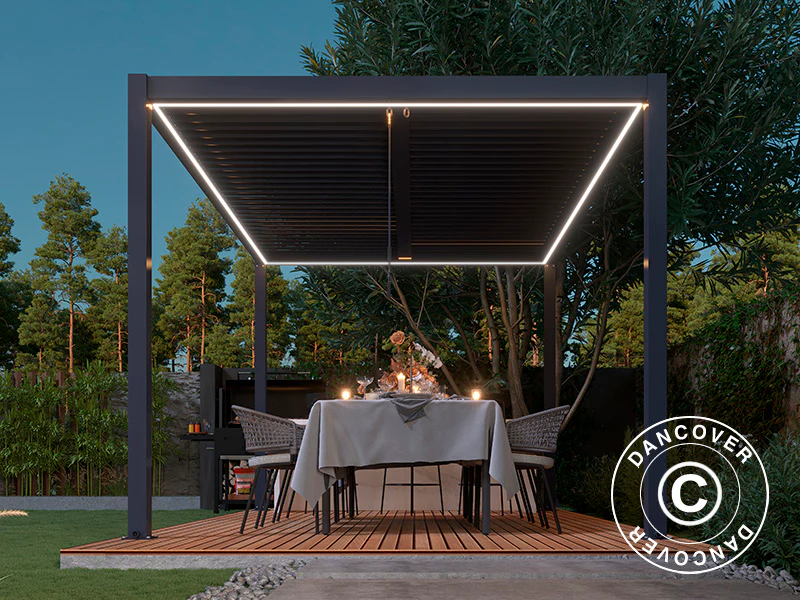 LED lyslist til San Pablo pergola 4x4m, 4 stk., Varmhvit - Image 4