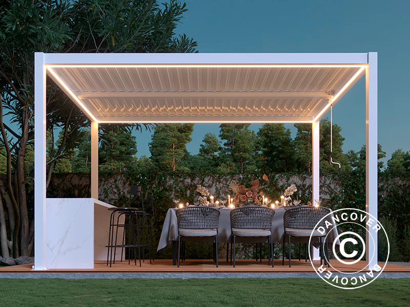 LED lyslist til San Pablo pergola 4x4m, 4 stk., Varmhvit - Image 6