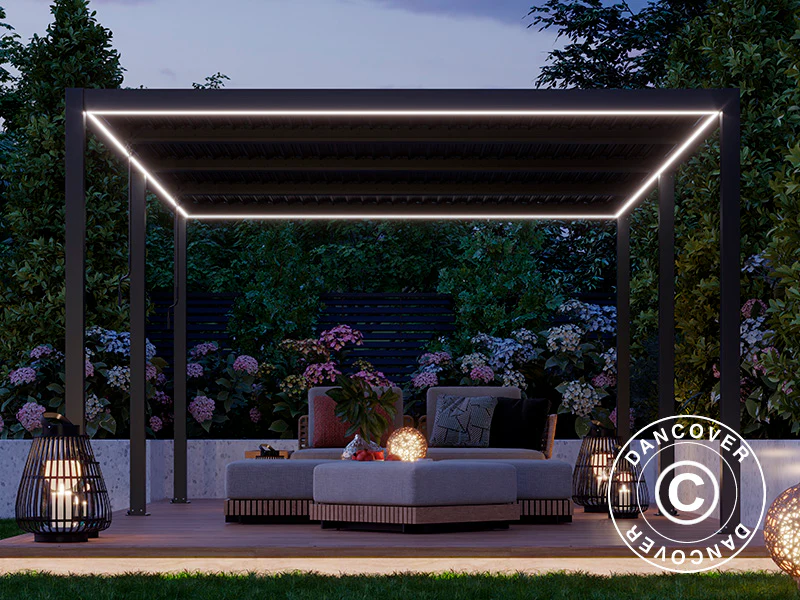 LED lyslist til San Pablo pergola 4x5,8m, 6 stk., Varmhvit - Image 2