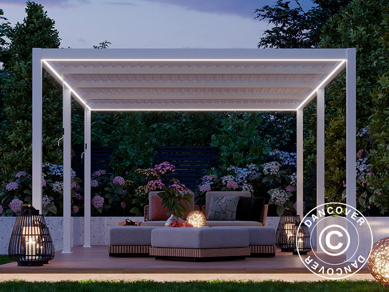 LED lyslist til San Pablo pergola 4x5,8m, 6 stk., Varmhvit - Image 4